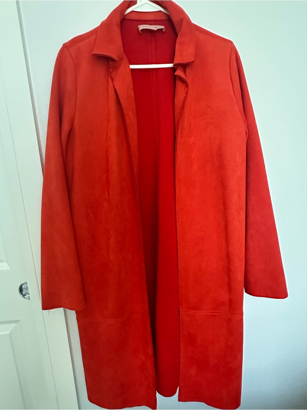 Philosophy Bold Red Open Trench Coat